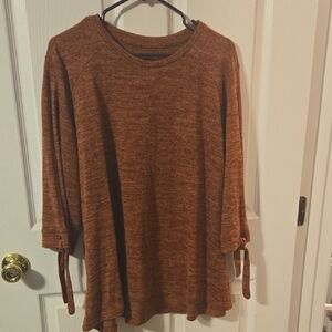 Elegant Long Sleeve Rust Top